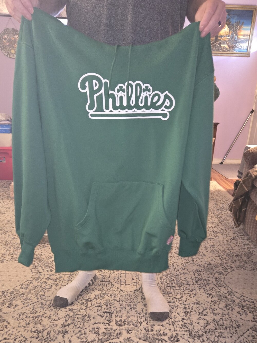 Majestic Green Phillies Pullover Hoodie  Irish 2xl
